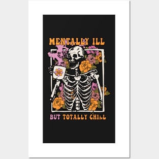 Groovy Mentally Ill But Totally Chill Halloween Posters and Art